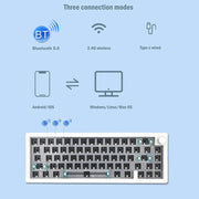67 Keys Three-mode Customized DIY With Knob Mechanical Keyboard Kit Supports Hot Plug RGB Backlight, Color: Green