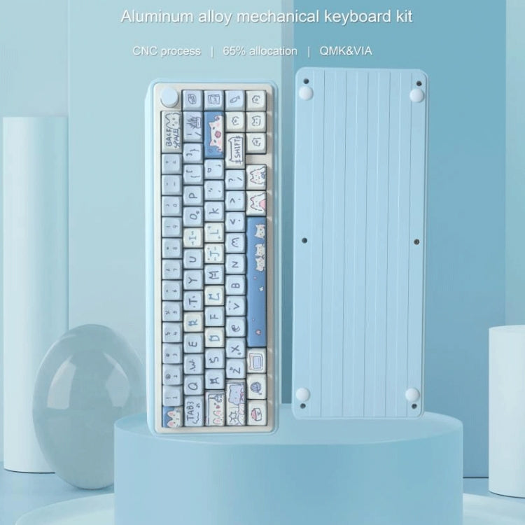 66 Keys 5-sided Heat Rise PBT Personalized Keycaps(Blue)
