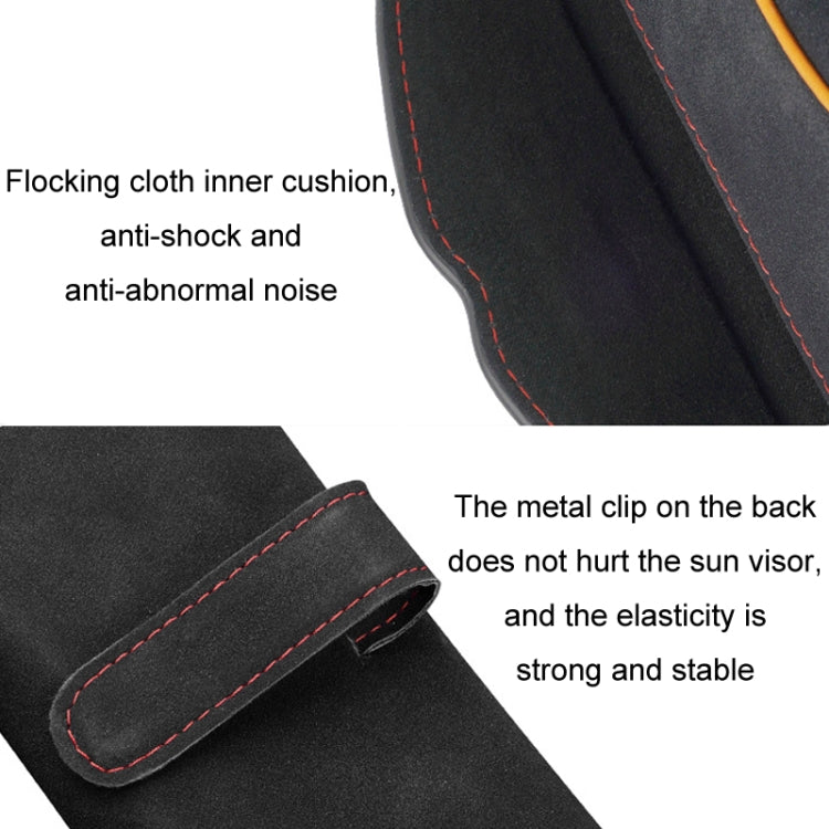 Car Sun Visor Multifunctional Glasses Case Card Storage Bracket(Beige)
