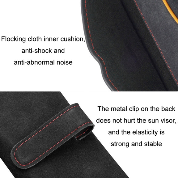 Car Sun Visor Multifunctional Glasses Case Card Storage Bracket(Black)