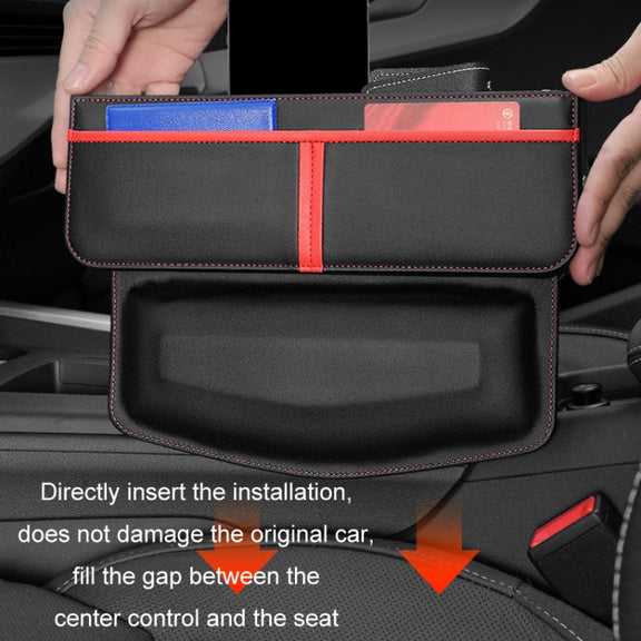 Leather Car Seat Gap Multifunctional Storage Box(Brown)