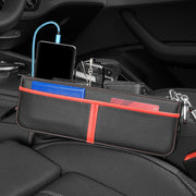 Leather Car Seat Gap Multifunctional Storage Box(Black)