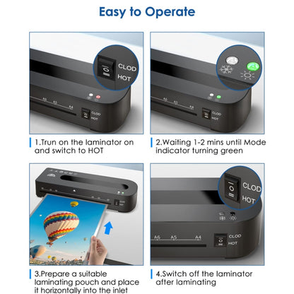 FN333 A4 Photo Laminating Machine With Hot And Cold Mode, Size: Set 3(EU Plug) - free shipping - PMC Jewellery - Order now!