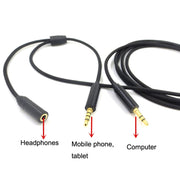 3.5mm Voice Party Live Recording Audio Cable Mobile Game Projection Computer Chat Link Cable(Red Black)