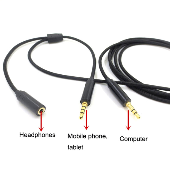 3.5mm Voice Party Live Recording Audio Cable Mobile Game Projection Computer Chat Link Cable(Red Black)