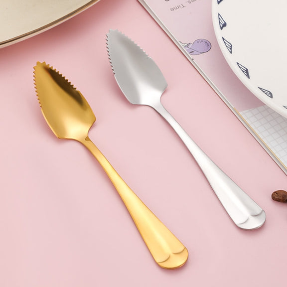 Stainless Steel Scraper Spoon Fruit Grapefruit Spoon Baby Digging Ball Spoon, Color: Gold