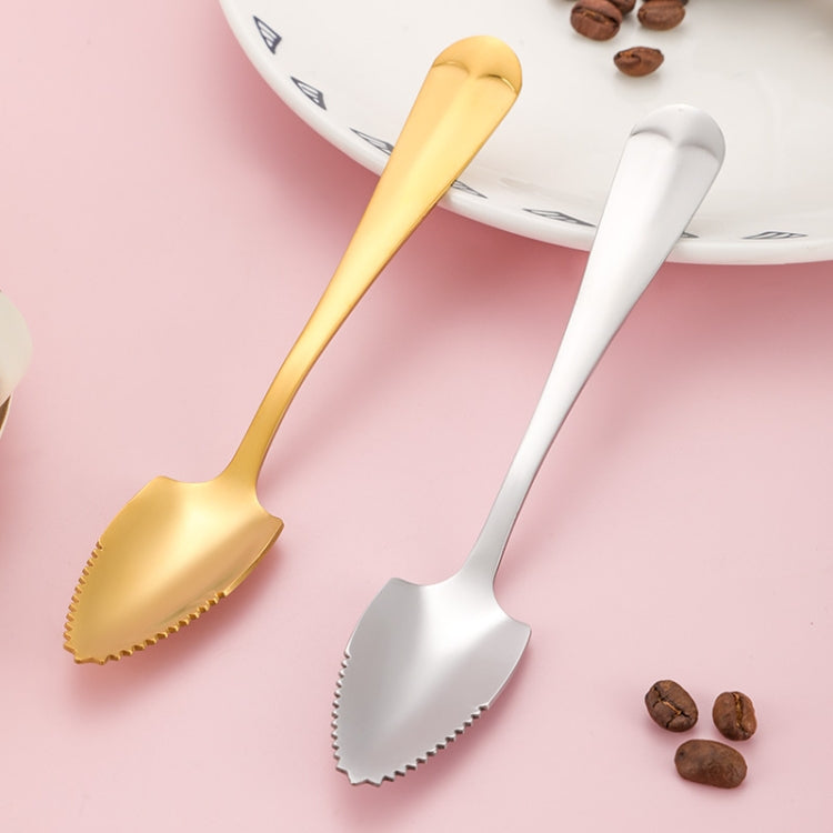 Stainless Steel Scraper Spoon Fruit Grapefruit Spoon Baby Digging Ball Spoon, Color: Gold