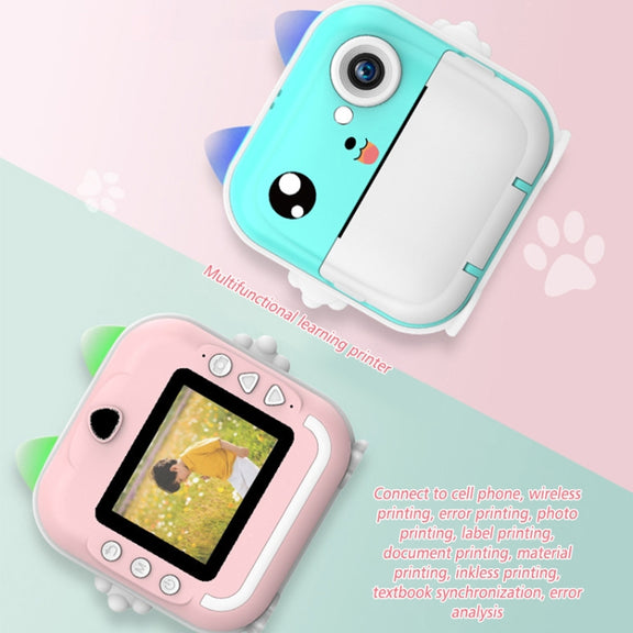 Children Instant Camera Mini Thermal HD Printer Video Photo Digital Camera, Spec: Standard  Blue