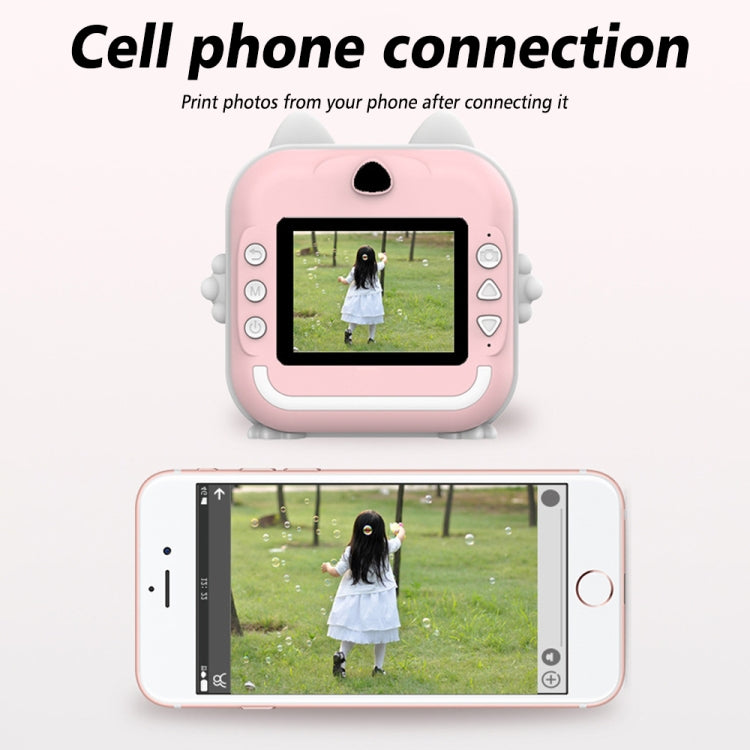 Children Instant Camera Mini Thermal HD Printer Video Photo Digital Camera, Spec: 32G  Pink
