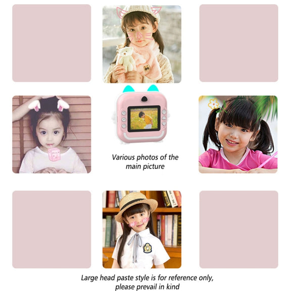 Children Instant Camera Mini Thermal HD Printer Video Photo Digital Camera, Spec: Standard  Blue