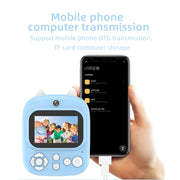 1200W Pixel  2.4 Inch Display Children Print Instant Camera 32G+Card Reader Purple