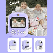 1200W Pixel  2.4 Inch Display Children Print Instant Camera 32G+Card Reader Purple