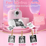 1200W Pixel  2.4 Inch Display Children Print Instant Camera 32G+Card Reader Purple