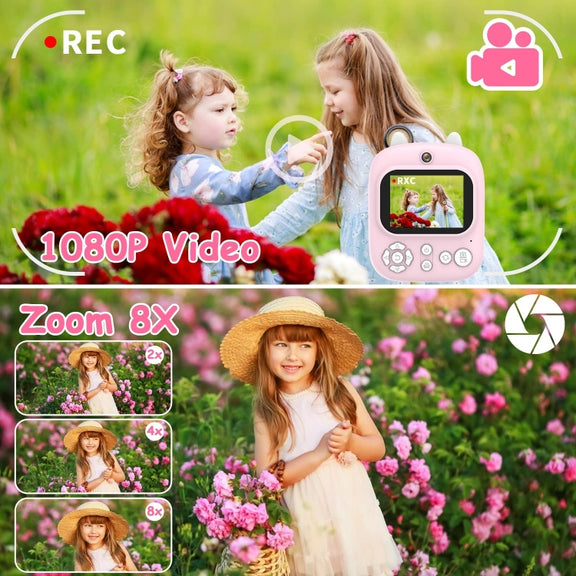 1200W Pixel  2.4 Inch Display Children Print Instant Camera Standard Blue