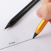 Office Pencil Unlimited Writing Eternal Metal Pen Inkless Pen Student Writing Pencil HB(Gold)