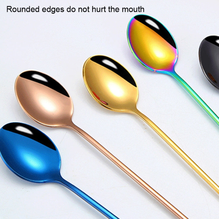 304 Stainless Steel Long Handle Thickened Pointed Spoon Coffee Ice Drink Mixing Spoon, Color: Titanium Black - Cutlery Sets by PMC TechLife | Online Shopping South Africa | PMC TechLife | Buy Now Pay Later Mobicred