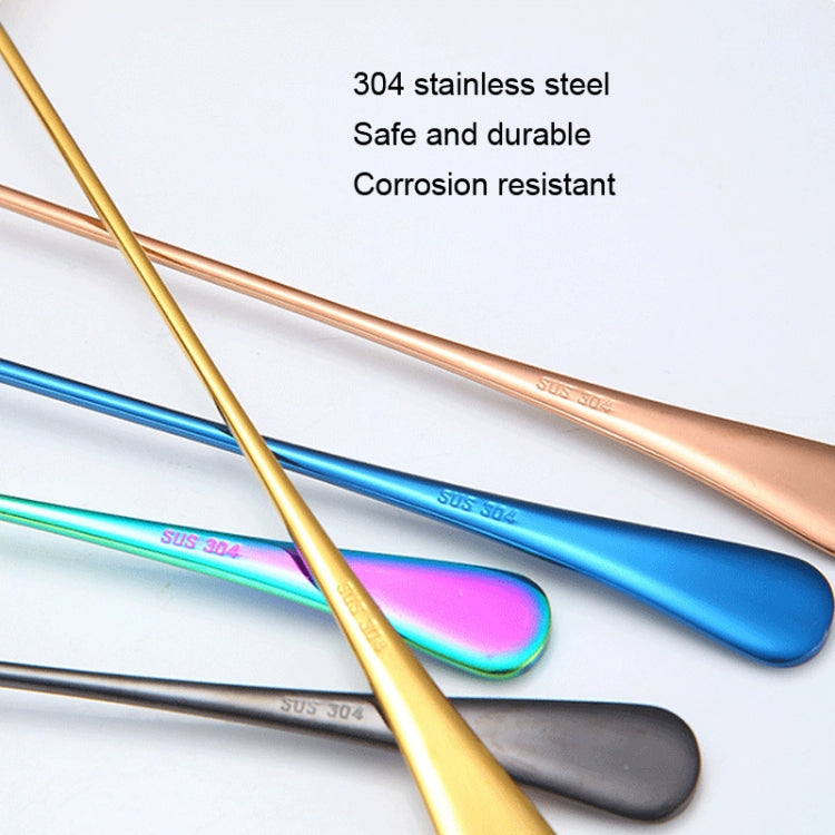 304 Stainless Steel Long Handle Thickened Pointed Spoon Coffee Ice Drink Mixing Spoon, Color: Titanium Black - Cutlery Sets by PMC TechLife | Online Shopping South Africa | PMC TechLife | Buy Now Pay Later Mobicred