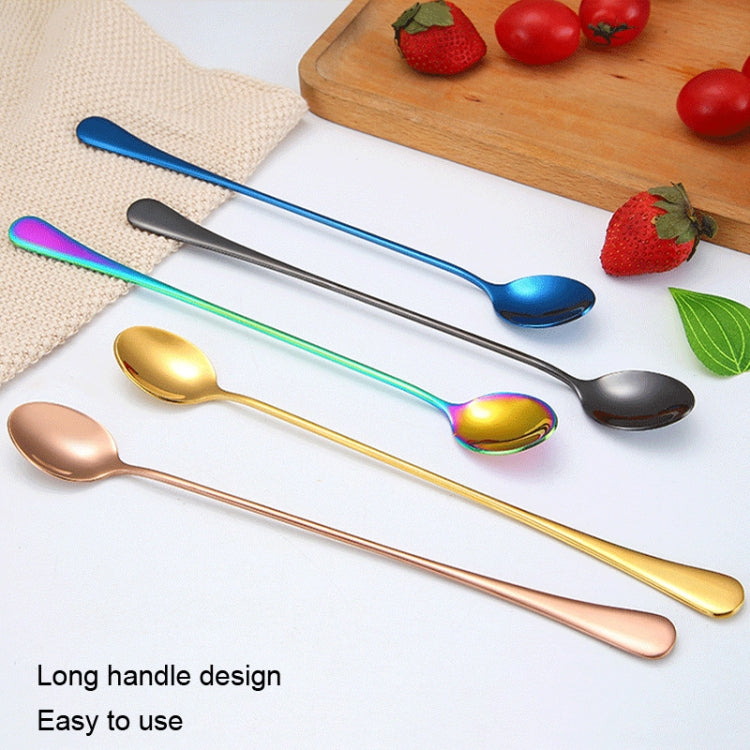 304 Stainless Steel Long Handle Thickened Pointed Spoon Coffee Ice Drink Mixing Spoon, Color: Titanium Black - Cutlery Sets by PMC TechLife | Online Shopping South Africa | PMC TechLife | Buy Now Pay Later Mobicred