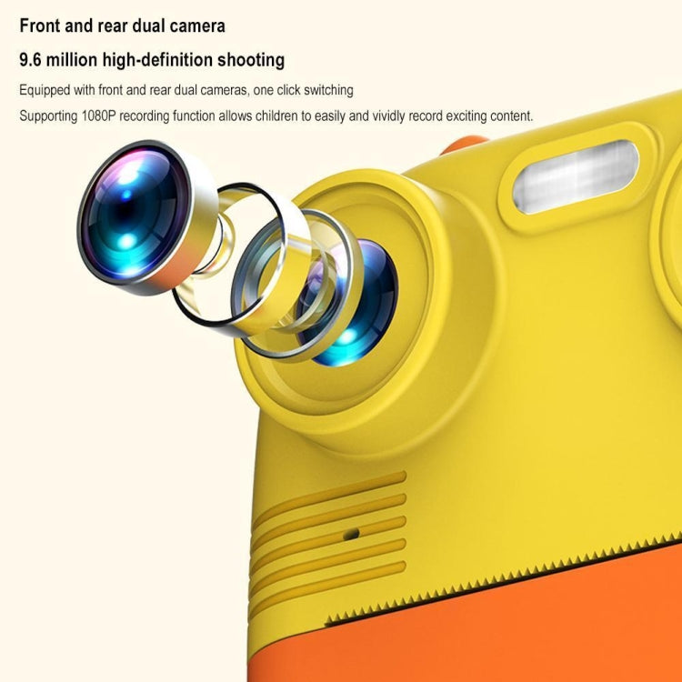 1080P Instant Print Camera 2.8-inch IPS Screen Front and Rear Dual Lens Kids Camera, Spec: Pink+32G Card