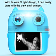 1080P Instant Print Camera 2.8-inch IPS Screen Front and Rear Dual Lens Kids Camera, Spec: Pink+32G Card