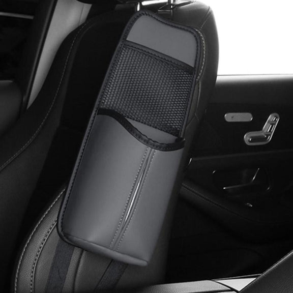 Car Seat Leather Multifunctional Tissue Water Cup Storage Hanging Bag(Army Green)