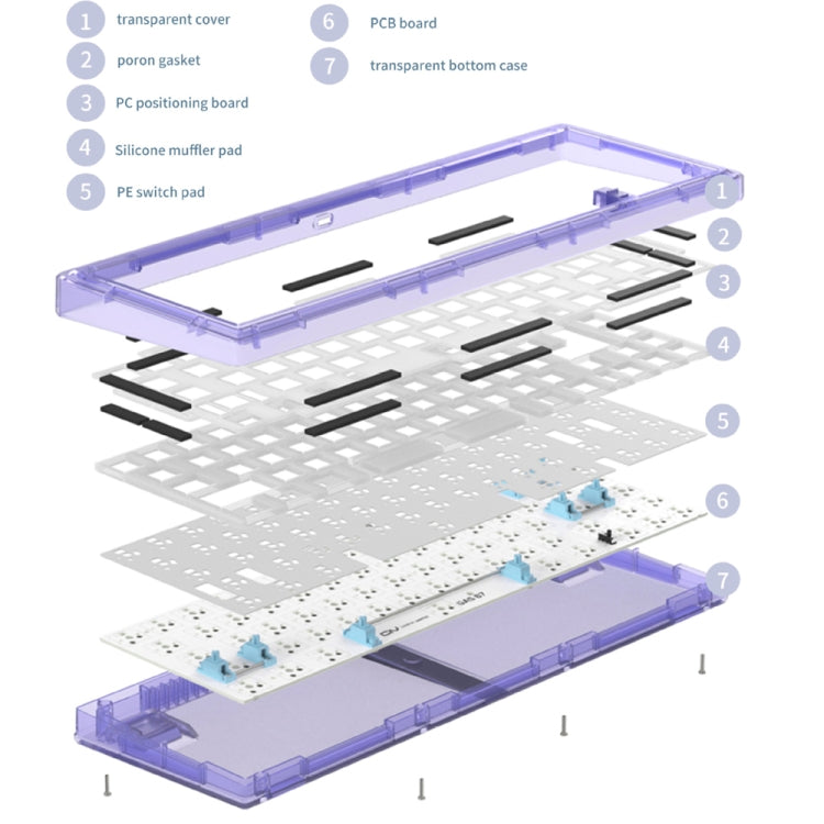 Hot Swap Shaft Wired RGB Back Light Customized Mechanical Keyboard Kit(White) - Other by PMC Jewellery | Online Shopping South Africa | PMC Jewellery | Buy Now Pay Later Mobicred