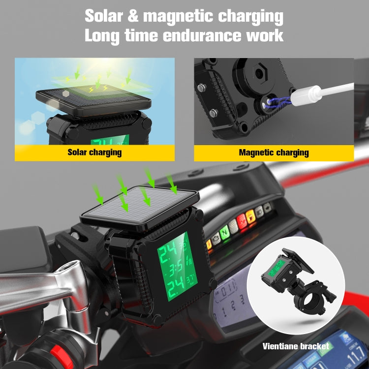 M9 Solar Motorcycle Tire Pressure Monitor Color Screen High Precision Sensor - Tire Pressure Gauges by PMC TechLife | Online Shopping South Africa | PMC TechLife