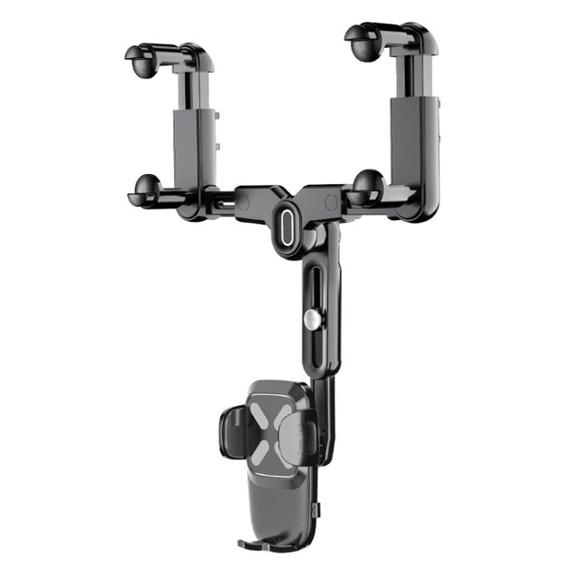 Car Rearview Mirror Navigation Retractable Multifunctional Mobile Phone Holder(Black)