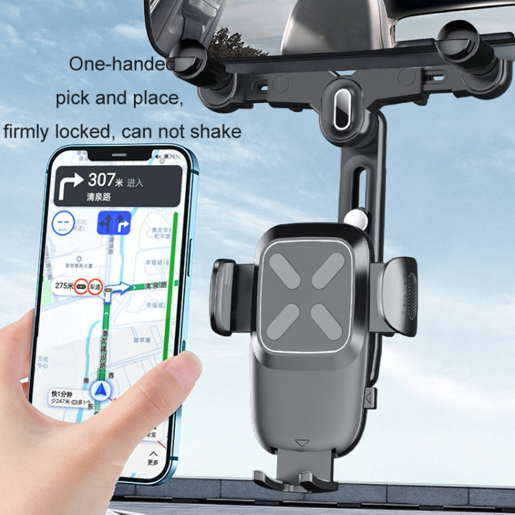 Car Rearview Mirror Navigation Retractable Multifunctional Mobile Phone Holder(Green) - Car Holders by PMC TechLife | Online Shopping South Africa | PMC TechLife | Buy Now Pay Later Mobicred