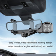Car Rearview Mirror Navigation Retractable Multifunctional Mobile Phone Holder(Green)