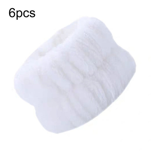 6pcs Washing Anti-Humidity Washing Face Wrist Strap Sports Sweat-Wiping Bracelet Sweat-Absorbing Sleeve(White)