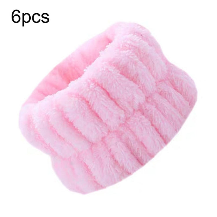 6pcs Washing Anti-Humidity Washing Face Wrist Strap Sports Sweat-Wiping Bracelet Sweat-Absorbing Sleeve(Pink) - free shipping - PMC Jewellery - Order now!