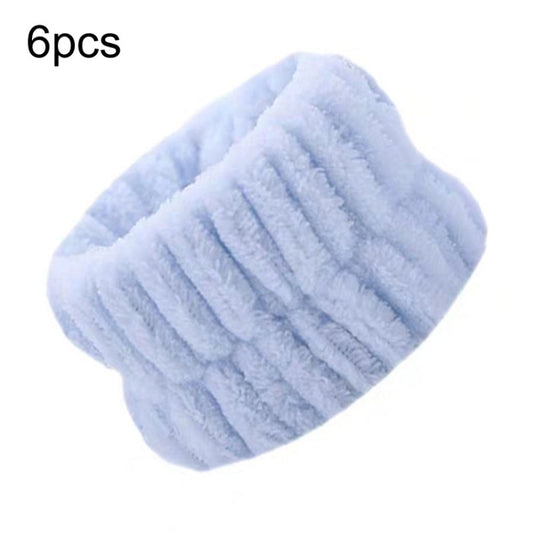 6pcs Washing Anti-Humidity Washing Face Wrist Strap Sports Sweat-Wiping Bracelet Sweat-Absorbing Sleeve(Light Blue) - free shipping - PMC Jewellery - Order now!
