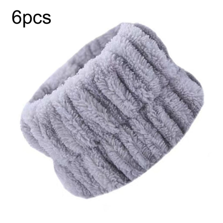 6pcs Washing Anti-Humidity Washing Face Wrist Strap Sports Sweat-Wiping Bracelet Sweat-Absorbing Sleeve(Gray) - free shipping - PMC Jewellery - Order now!