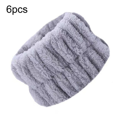 6pcs Washing Anti-Humidity Washing Face Wrist Strap Sports Sweat-Wiping Bracelet Sweat-Absorbing Sleeve(Gray) - free shipping - PMC Jewellery - Order now!