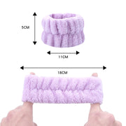 6pcs Washing Anti-Humidity Washing Face Wrist Strap Sports Sweat-Wiping Bracelet Sweat-Absorbing Sleeve(Light Blue)