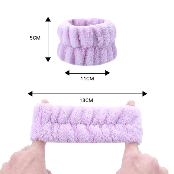 6pcs Washing Anti-Humidity Washing Face Wrist Strap Sports Sweat-Wiping Bracelet Sweat-Absorbing Sleeve(Light Blue)