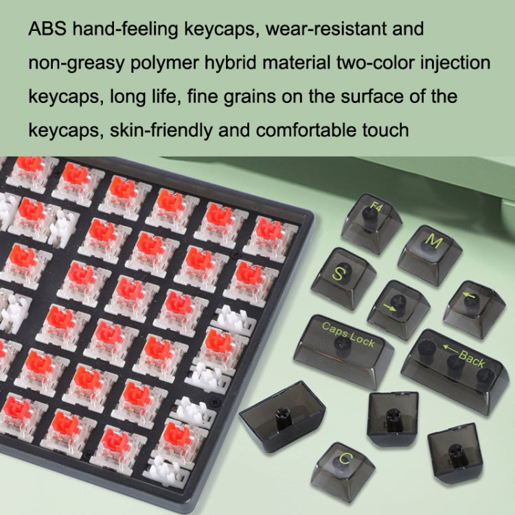 100 Keys Customized Gaming Wired Mechanical Keyboard Transparent Keycap Red Shaft (Black) - Wired Keyboard by PMC Jewellery | Online Shopping South Africa | PMC Jewellery | Buy Now Pay Later Mobicred
