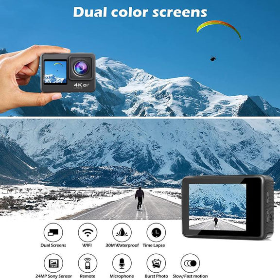 WIFI Color Dual-Screen HD 4K Video Outdoor Water-resistant Sports Camera(AT-Q60AR)