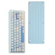 Bluetooth Wireless 3-mode RGB Backlit Gaming Mechanical Keyboard Aluminum Alloy Kit + Keycap(Light Blue)