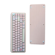 Bluetooth Wireless 3-mode RGB Backlit Gaming Mechanical Keyboard Aluminum Alloy Kit + Keycap(Pink)