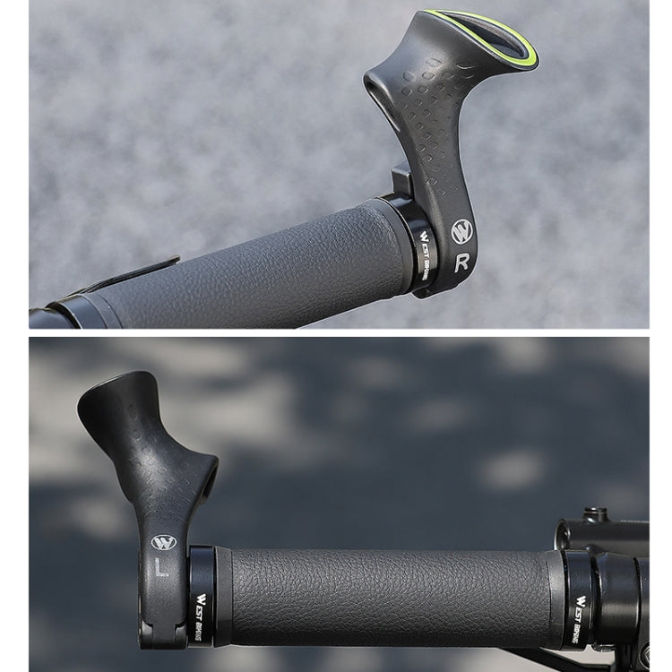 WEST BIKING Bike Cow Horns Fluorescent Deputy Handle Riding Equipment(Black) - Bicycle Grips by WEST BIKING | Online Shopping South Africa | PMc TechLife | Buy Now Pay Later Mobicred