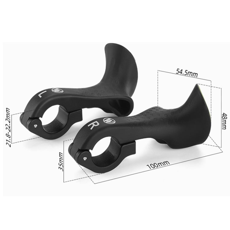 WEST BIKING Bike Cow Horns Fluorescent Deputy Handle Riding Equipment(Black) - Bicycle Grips by WEST BIKING | Online Shopping South Africa | PMc TechLife | Buy Now Pay Later Mobicred