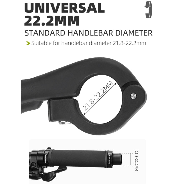 WEST BIKING Bike Cow Horns Fluorescent Deputy Handle Riding Equipment(Black) - Bicycle Grips by WEST BIKING | Online Shopping South Africa | PMc TechLife | Buy Now Pay Later Mobicred