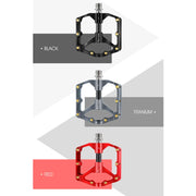 WEST BIKING 3 Bearings Ultralight Carbon Fiber Bushing Mountain Bike Pedal(Black)