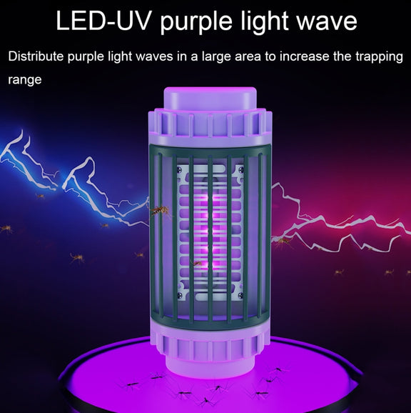 LED-UV Purple Light Wave Electric Shock Mosquito Killer Lamp Mini Plug-In Mosquito Repellent, CN Plug(Gray)