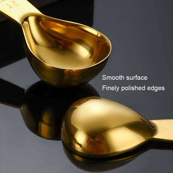 15ml 304 Stainless Steel Thickened Coffee Spoon With Scale Measuring Bean Spoon, Color: Colorful