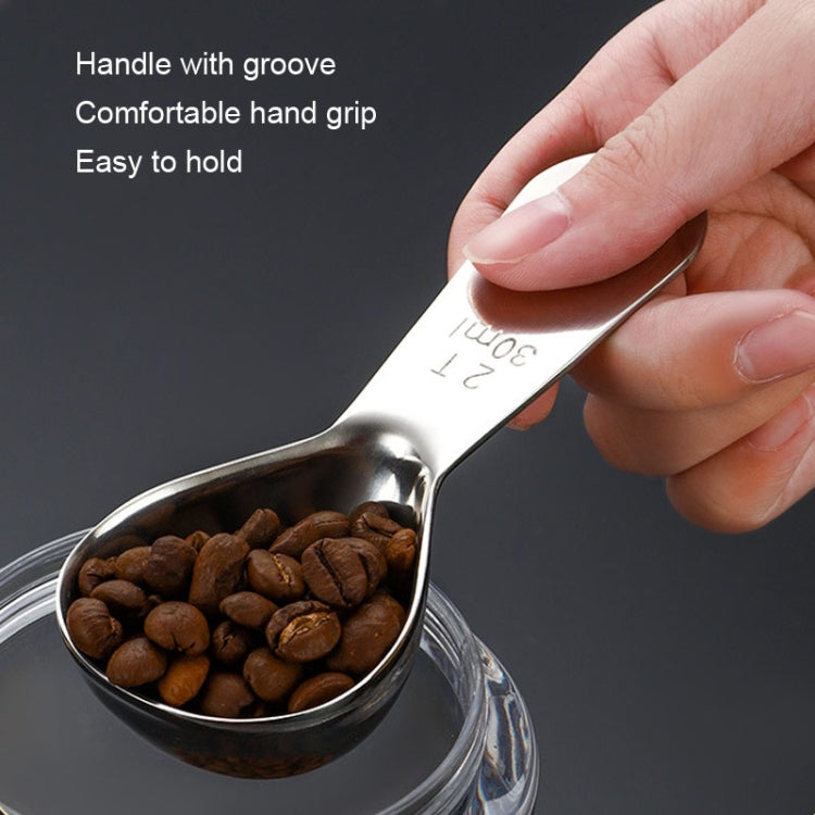 30ml 304 Stainless Steel Thickened Coffee Spoon With Scale Measuring Bean Spoon, Color: Colorful