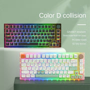 82 Keys Bluetooth Wireless 3-mode RGB Hot-plug Customized Mechanical Keyboard Kit + Keycap(White)