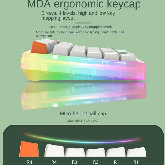 82 Keys Bluetooth Wireless 3-mode RGB Hot-plug Customized Mechanical Keyboard Kit + Keycap(White)